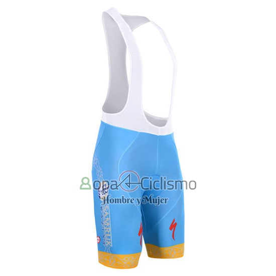 Astana Ropa Ciclismo Culotte Corto 2015 Mangas Cortas Azul Claro